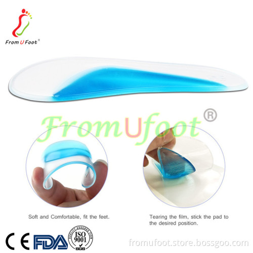 Footinsole ZRWE07 Arch Support Insoles Pu Gel Foot Massage Suede Insoles for Fallen Arches